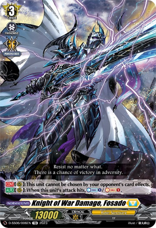 Knight of War Damage, Fosado (D-SS06/006EN) [Trial Deck 6: Resonance of Thunder Dragon]