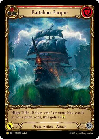 Battalion Barque (Red) (Treasure) [SEA152] (High Seas)  Cold Foil