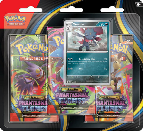 Pokémon - Mega Evolution: Phantasmal Flames - 3 Pack Blister (Weavile)