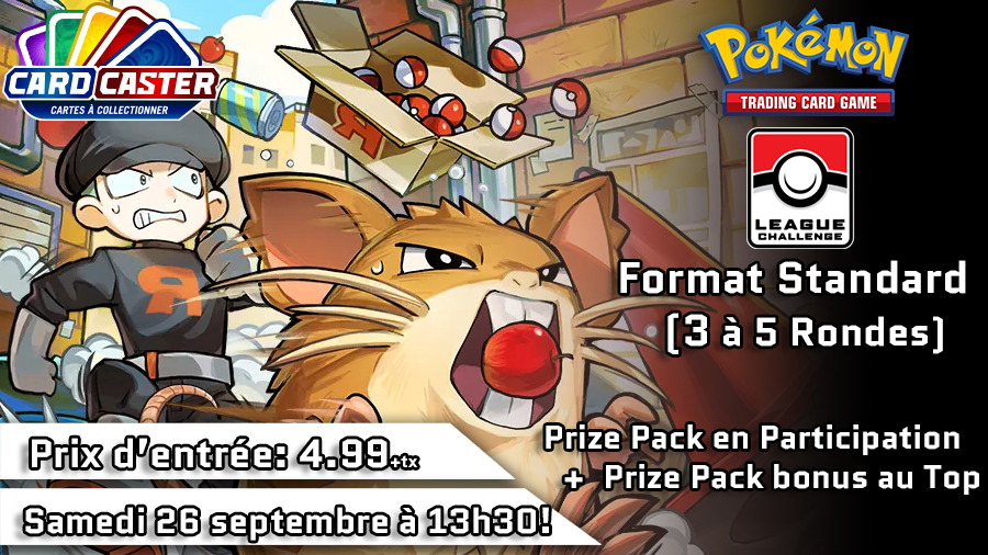 Pokémon - League Challenge septembre - Samedi 26 septembre 13h30