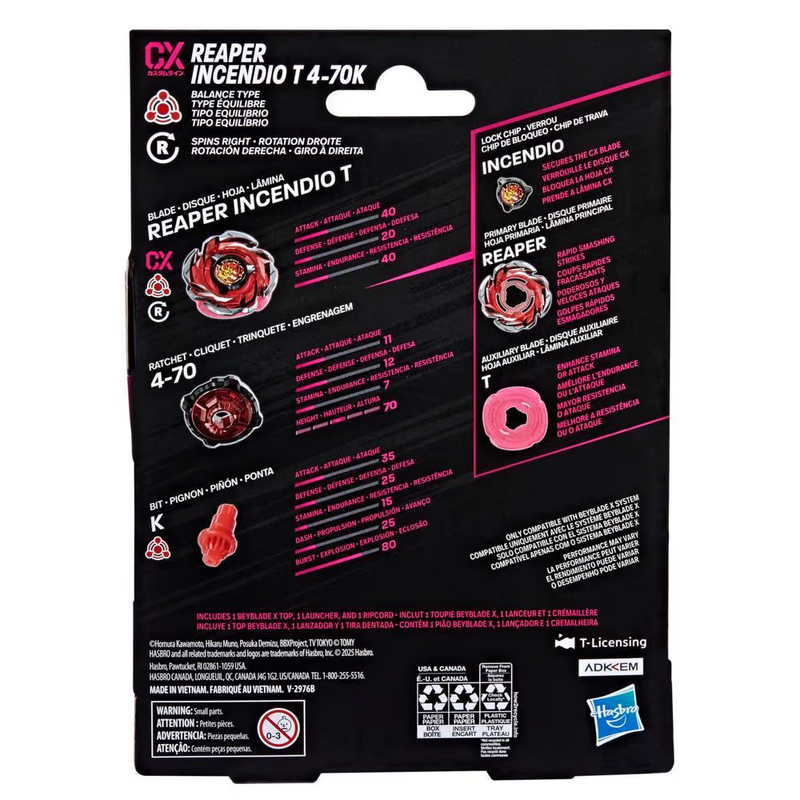 Beyblade X - Reaper Incendio T 4-70K CX (Balance Type)