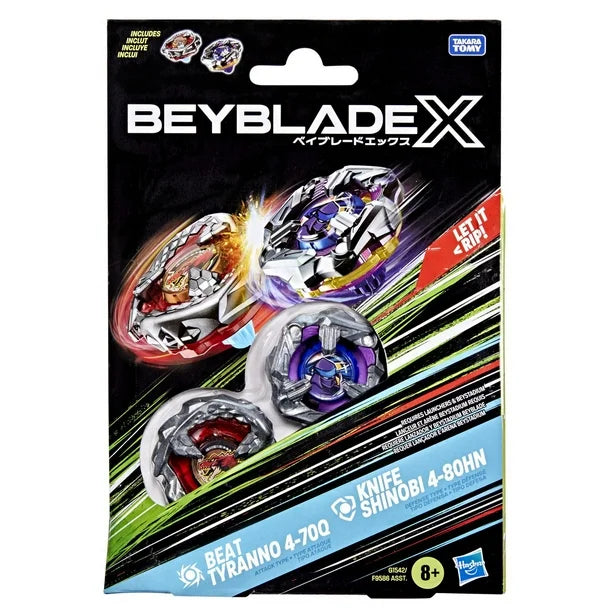 Beyblade X - Dual Pack - Beat Tyranno 4-70Q (Attack Type) / Knife Shinobi 4-80HN (Defense Type)