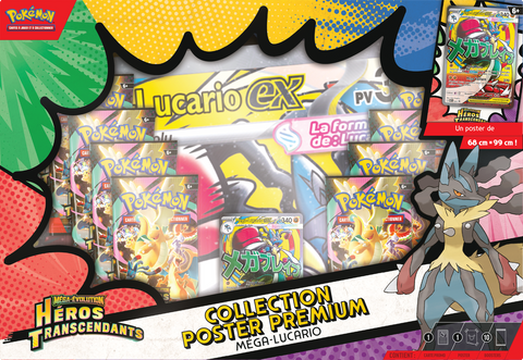 *Pre-Order* Pokémon - Mega Evolution: Héros Transcendants - Collection Poster Premium Méga-Lucario - Français