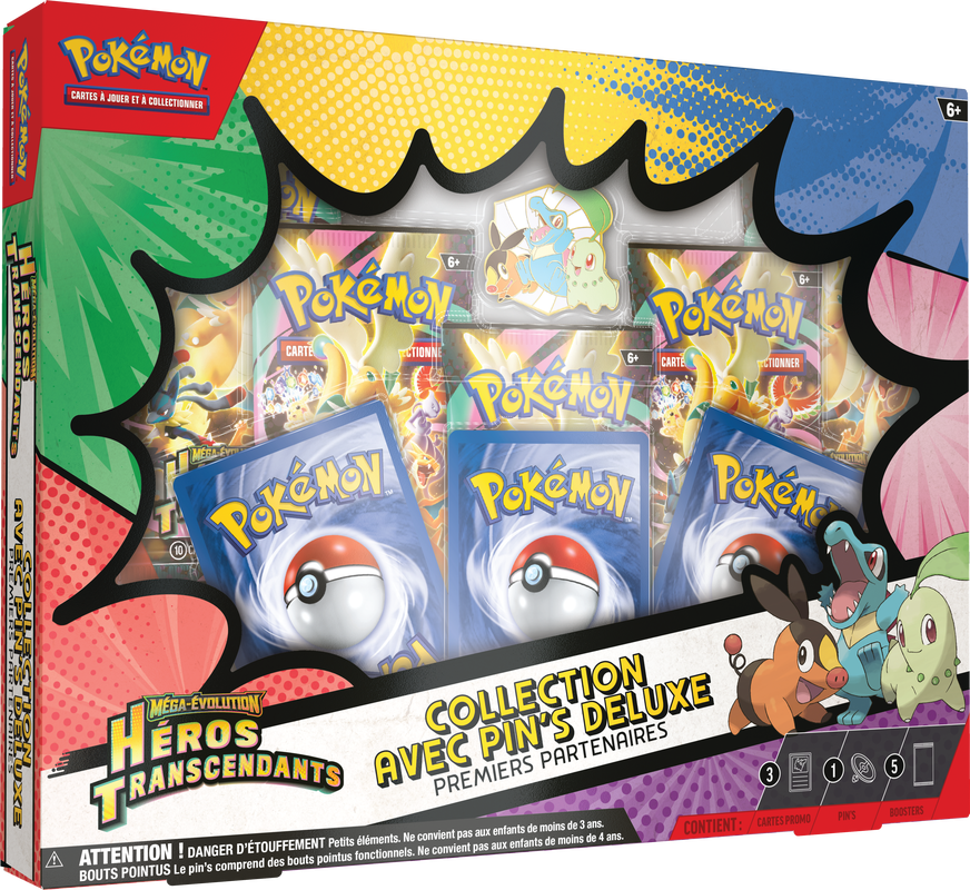 Pokémon -  Héros Transcendants - Coffret Collection avec Pin's Deluxe Premier Partenaires (French)